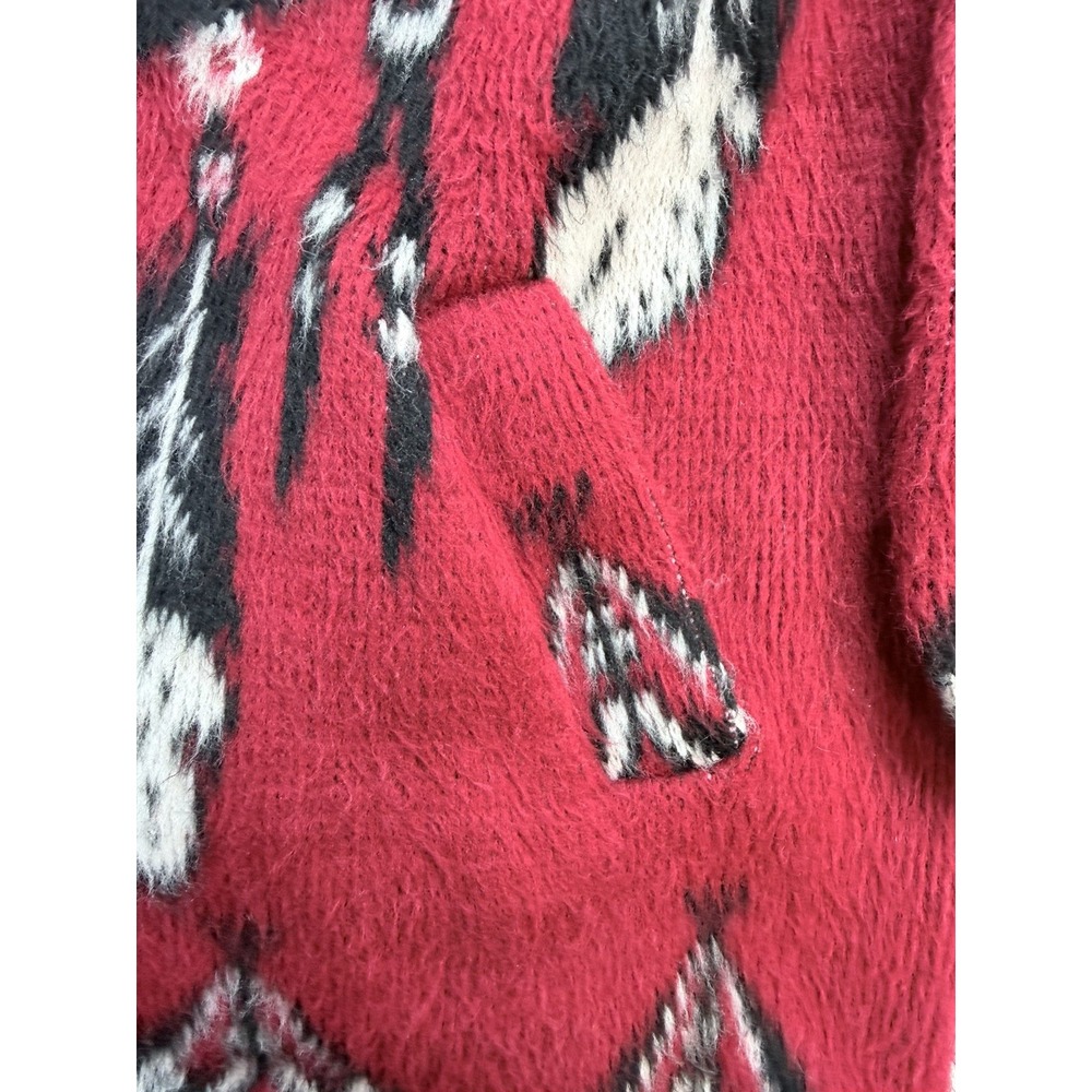 All Indians Native Wear Vintage 100% Wool Dreamcatcher Zip Hoodie Jacket Red M - Picture 6 of 11